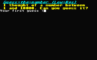 Guess the Number atari screenshot